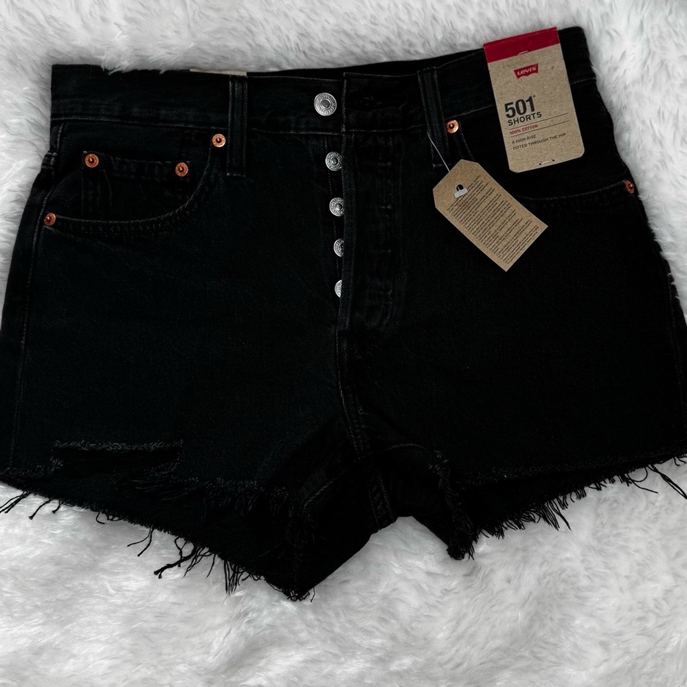 Levi's 501 Original Lunar Black Buttonfly Shorts WS-120 - Picture 4 of 5